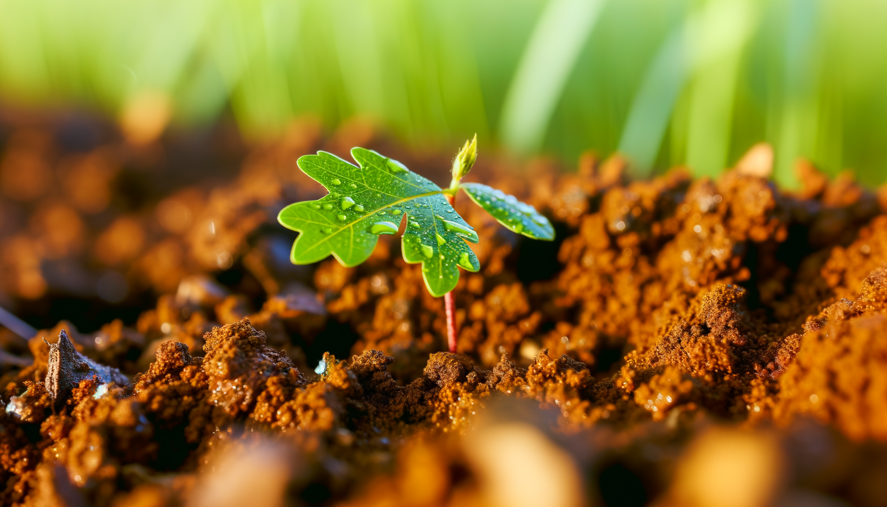 Rich dark Ohio soil with organic matter and woodland leaf litter for topsoil building